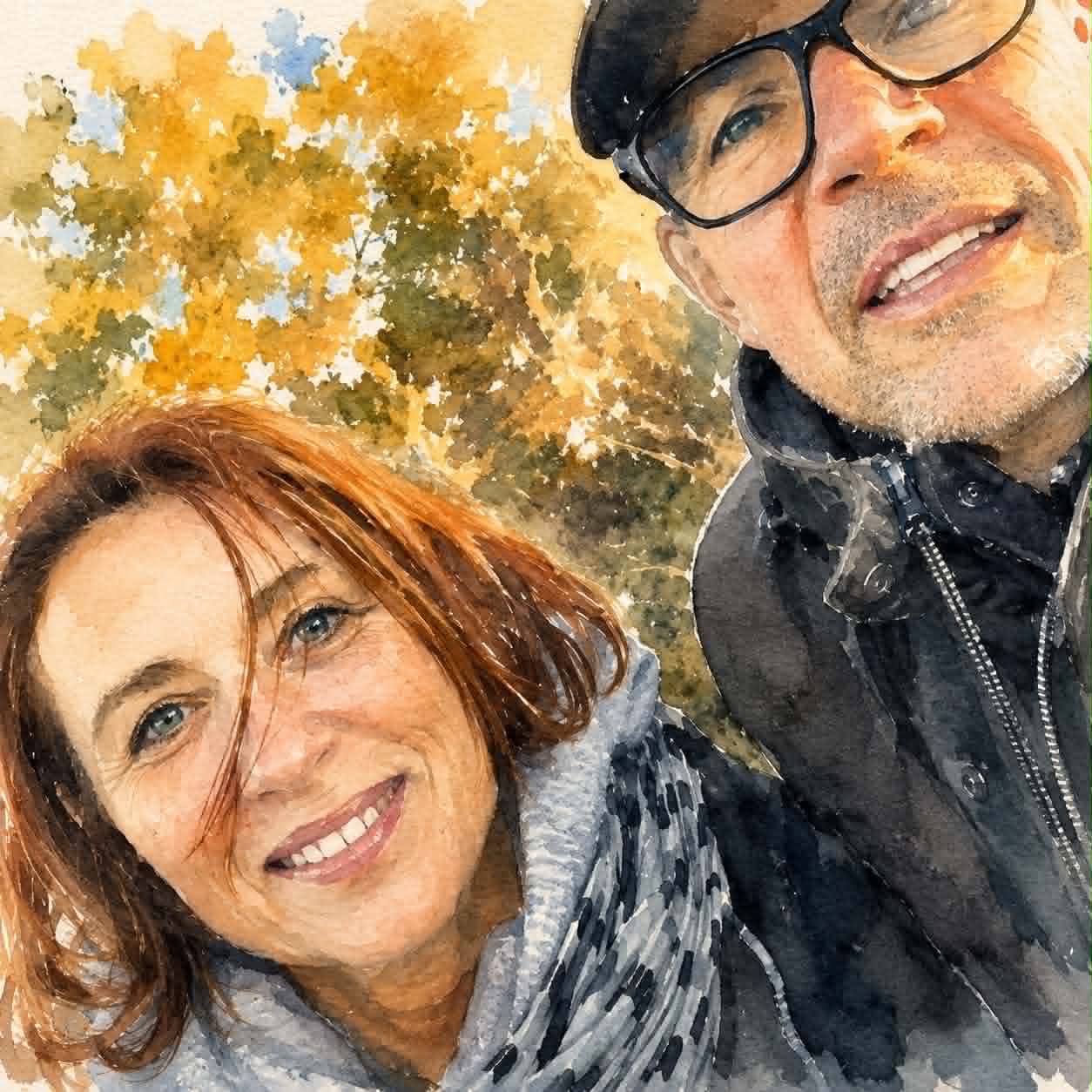 Her er vi Mette og Peter som står for parkurser sommer og vinter på vores kursussted i skoven i Midtjylland